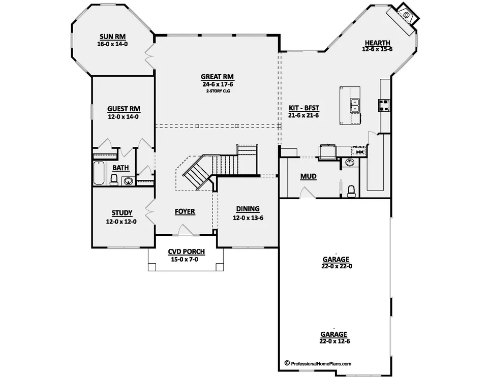 The Timbergate main level floor plan
